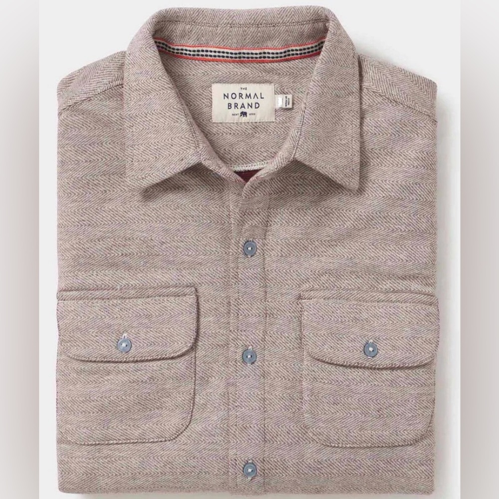 The Normal Brand Textured Knit Shirt — Men’s Small (Oxblood)